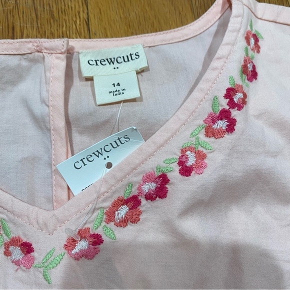 Crewcuts NWT Floral Embroidered Flutter Sleeve Top - Picture 2 of 3